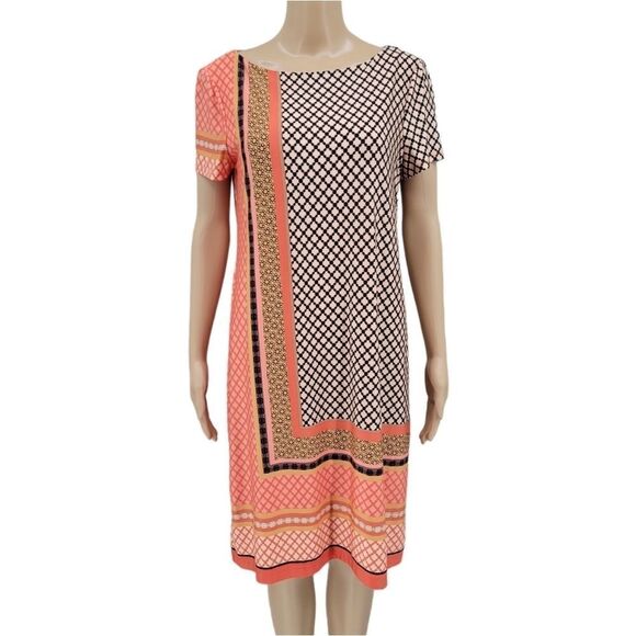 Musette Orange Design Allover Print Midi Dress NEW Women's Size 12 - Picture 1 of 10
